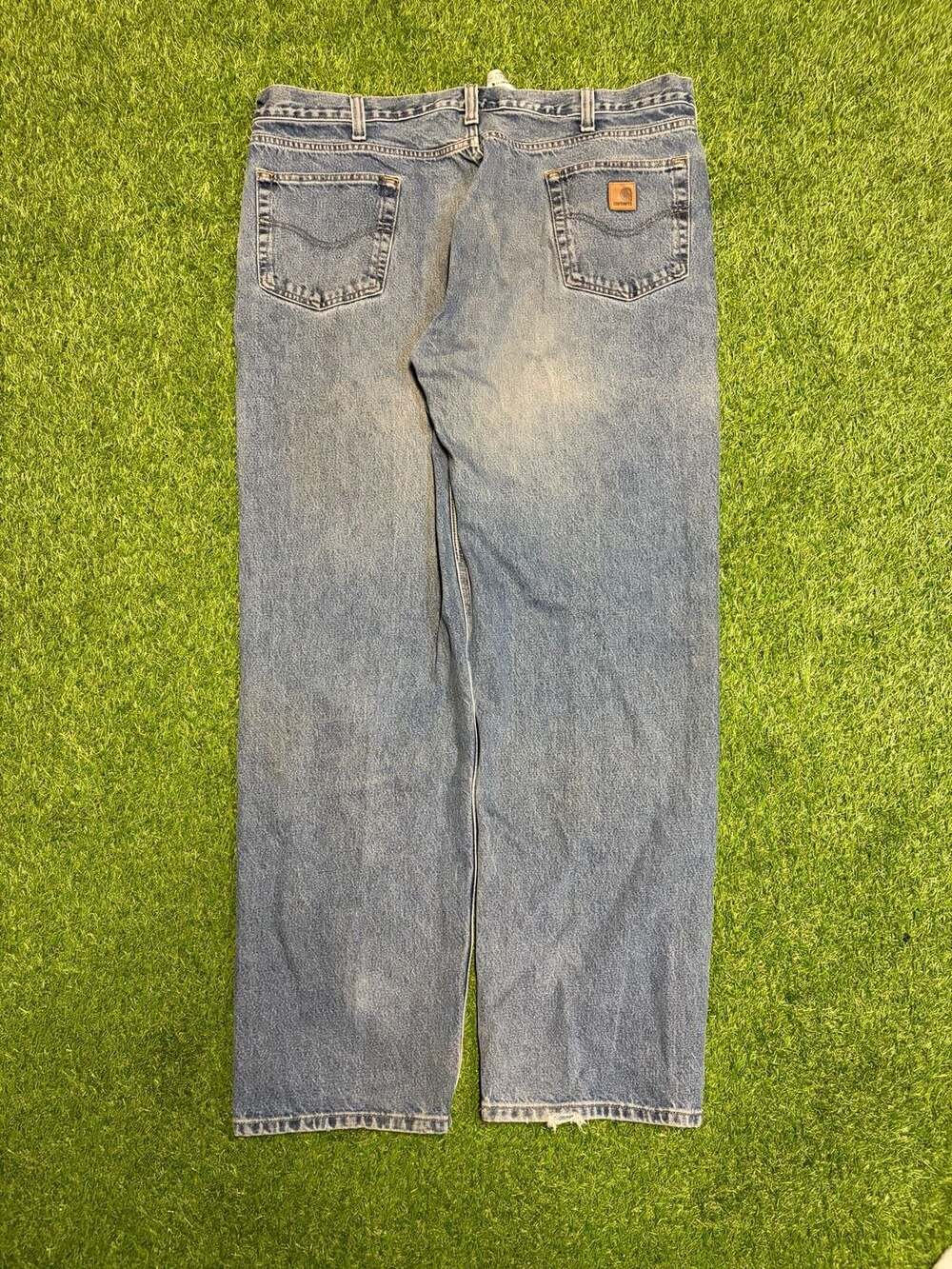 Carhartt Relaxed Fit Jeans Size 42 x 34 Blue Denim Workwear Pants